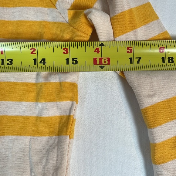 Merona Yellow White Ultimate LS Striped Shirt Top M - Picture 6 of 9